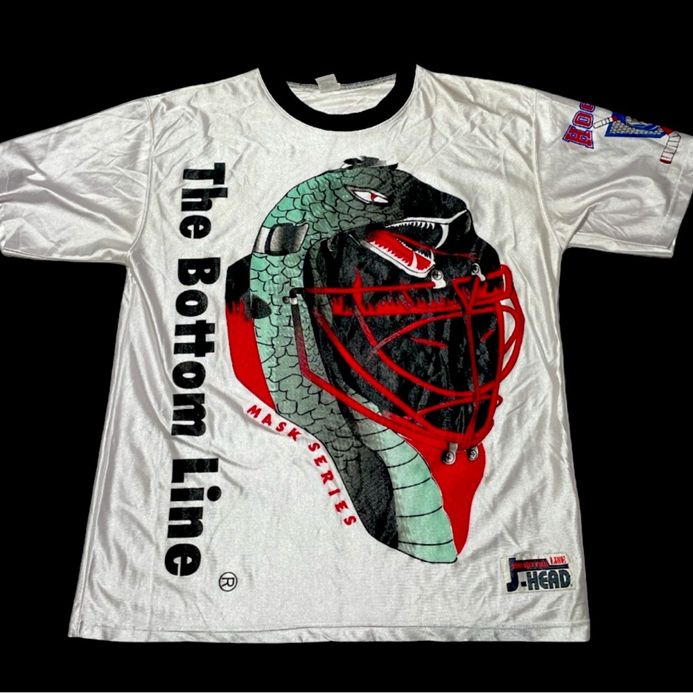 Vintage NHL goalie mask 90s t shirt Men’s xl Hockey Silky Snake Streetwear